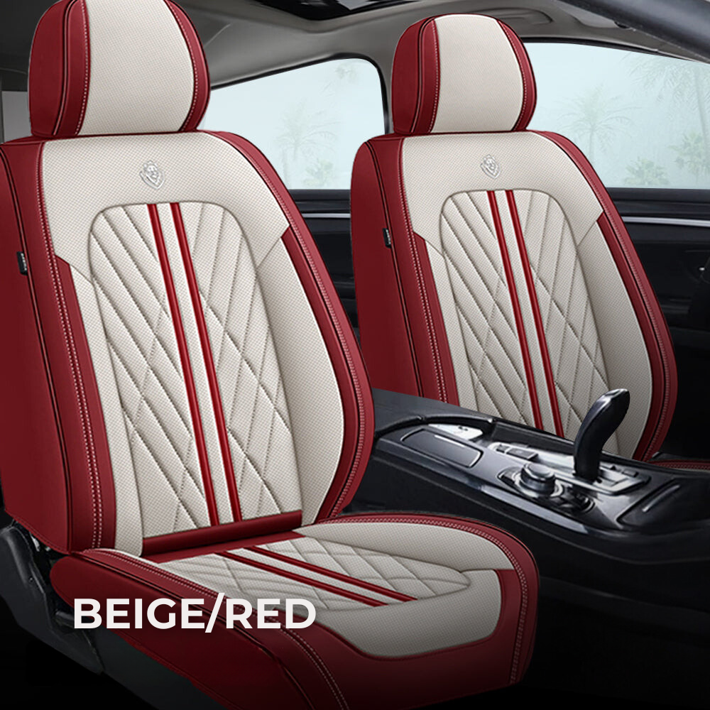 Beige & Red Seat Covers