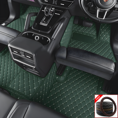 Custom Car Floor Mats + FREE STEERING WHEELCOVER