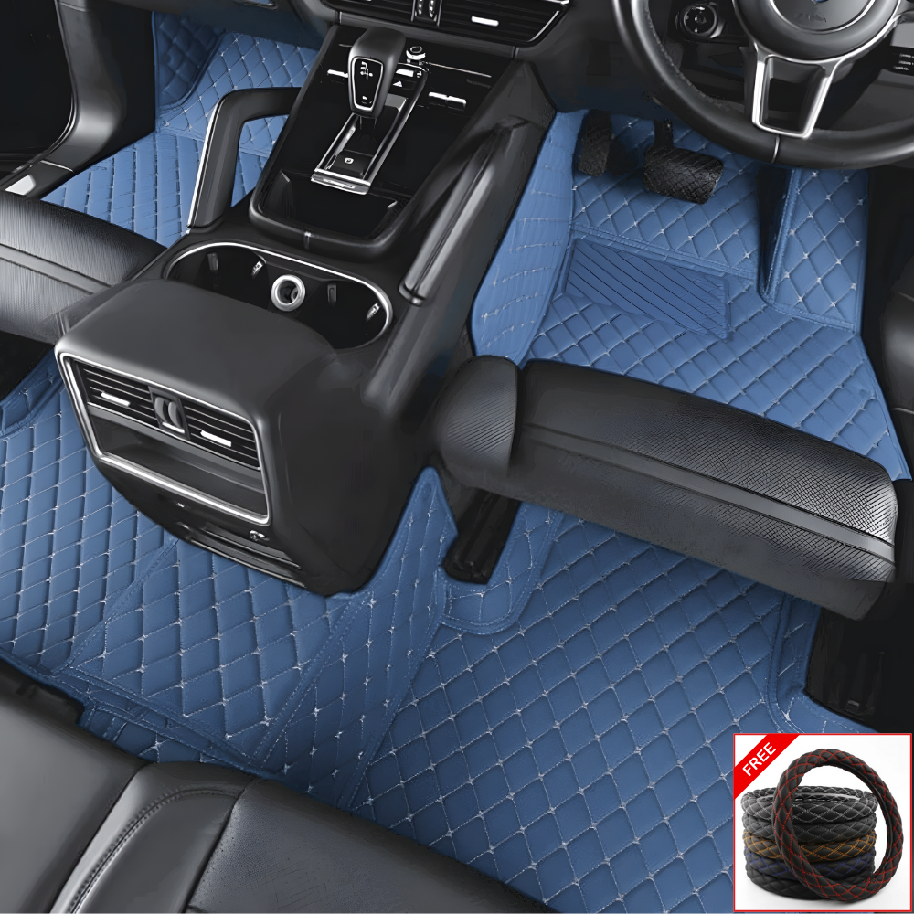 Custom Car Floor Mats + FREE STEERING WHEELCOVER