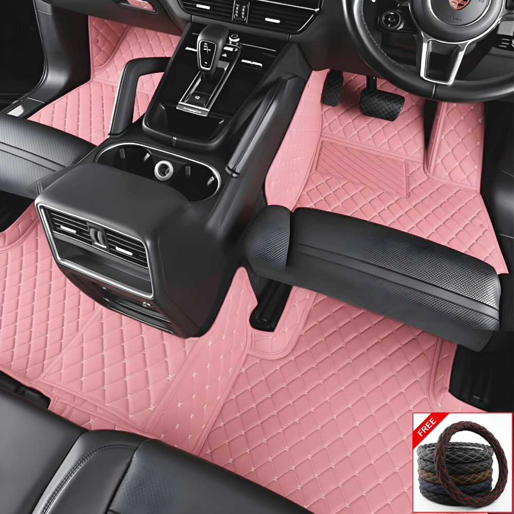 Custom Car Floor Mats + FREE STEERING WHEELCOVER