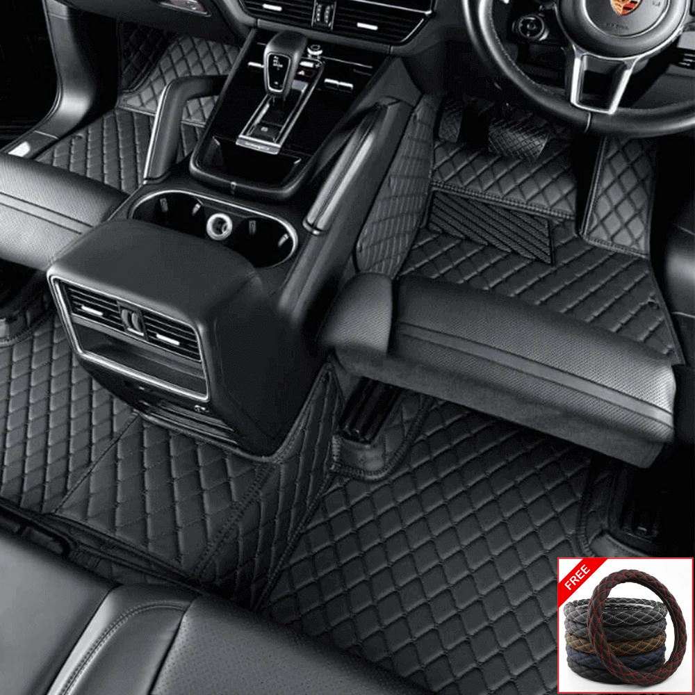 Custom Car Floor Mats + FREE STEERING WHEELCOVER