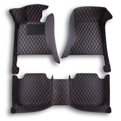 Black & Red Luxury Diamond Car Floor Mats