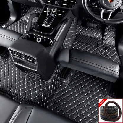 Custom Car Floor Mats + FREE STEERING WHEELCOVER