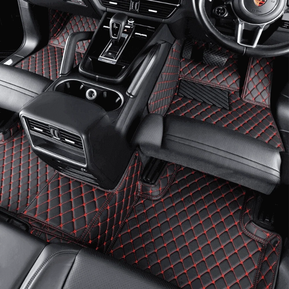 Black & Red Luxury Diamond Car Floor Mats