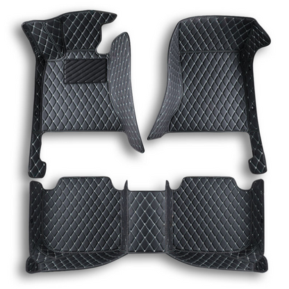 BLACK CAR MATS WITH WHITE STITCHING