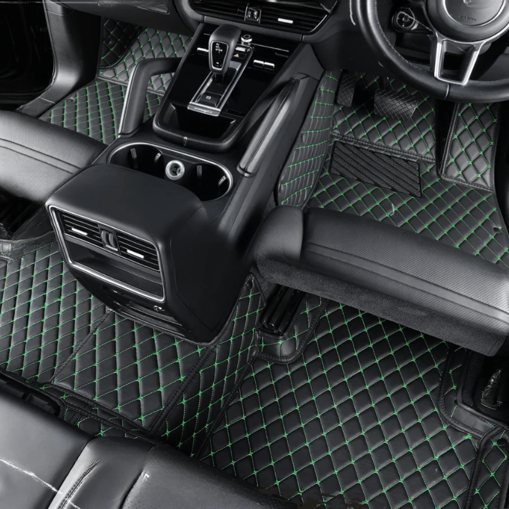 Black & Green Luxury Diamond Car Floor Mats