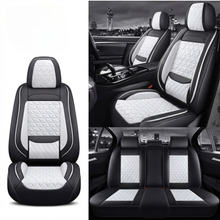 Black & White Diamond Quilted Leather Car Seat Covers