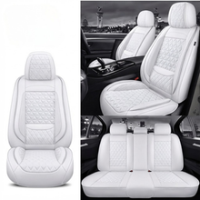 White Diamond Quilted Leather Car Seat Covers