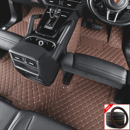 Custom Car Floor Mats + FREE STEERING WHEELCOVER