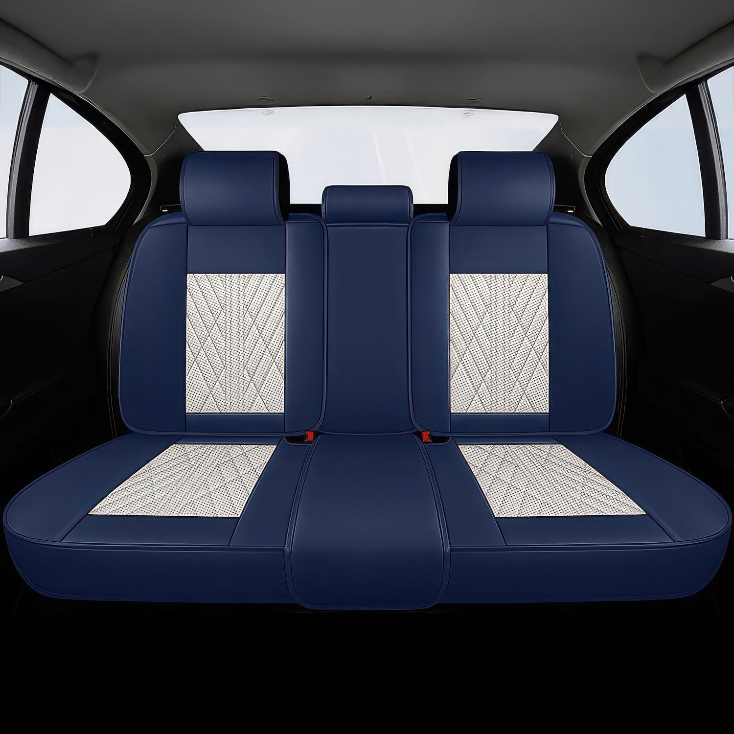 Beige & Blue Seat Covers