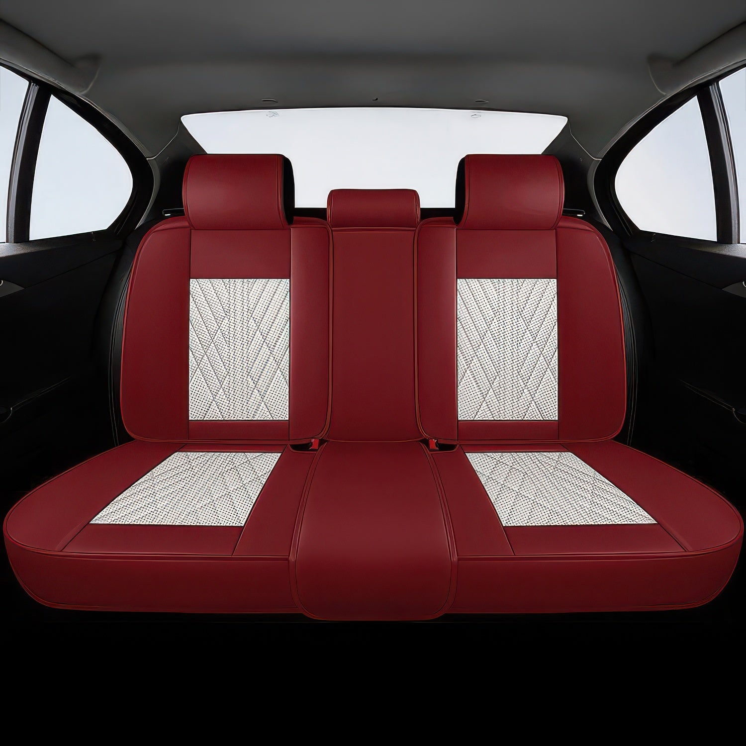 Beige & Red Seat Covers