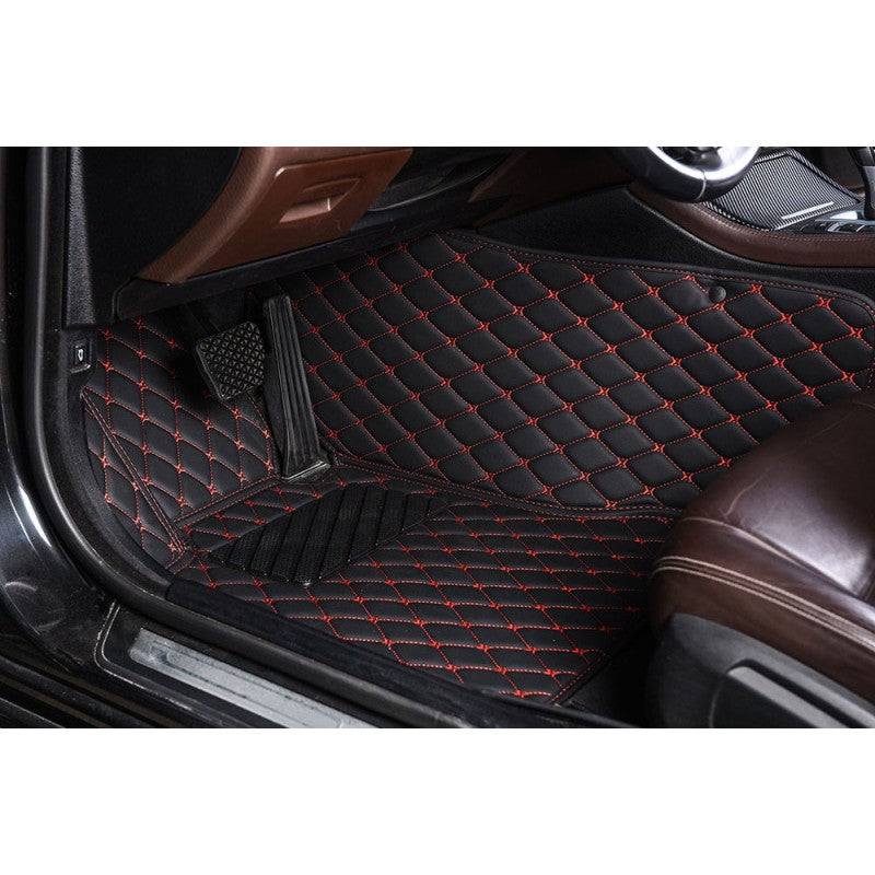 Black & Red Luxury Diamond Car Floor Mats