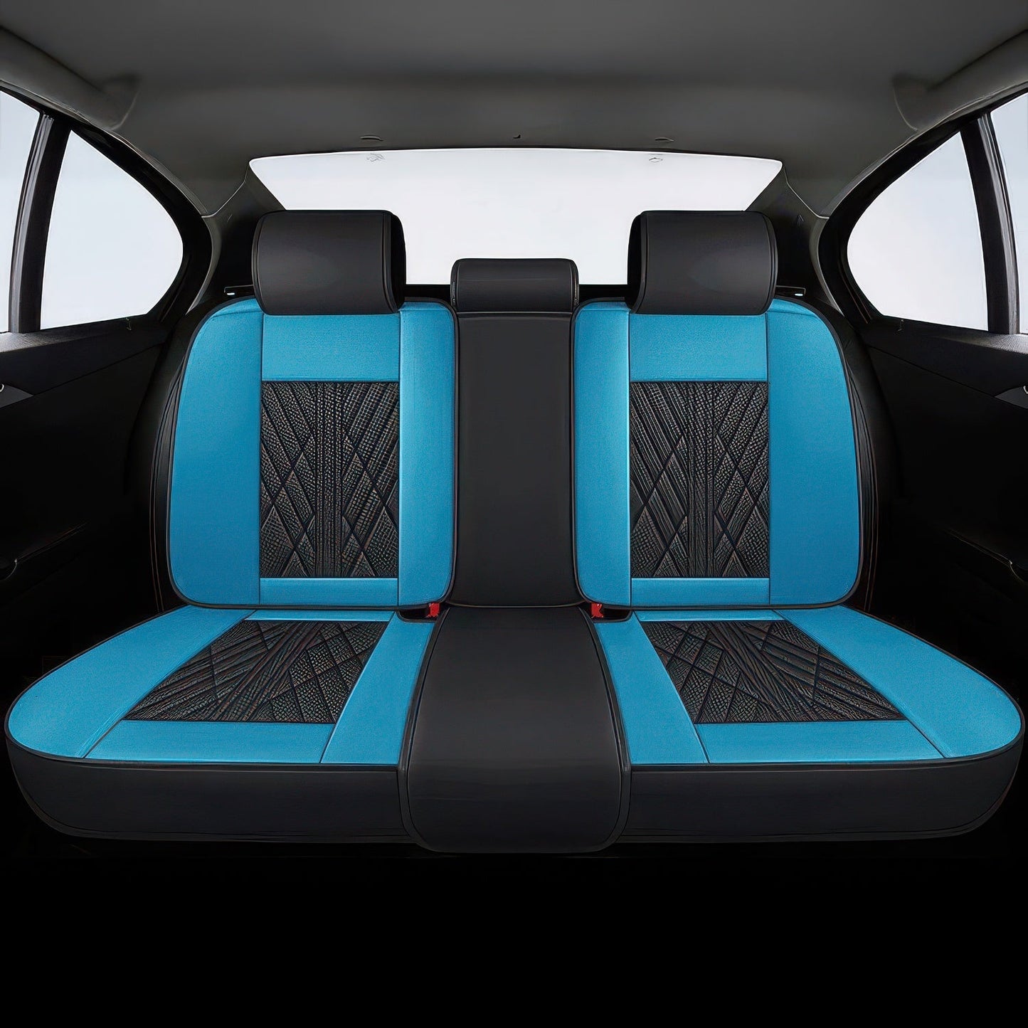 Black & Light Blue Seat Covers