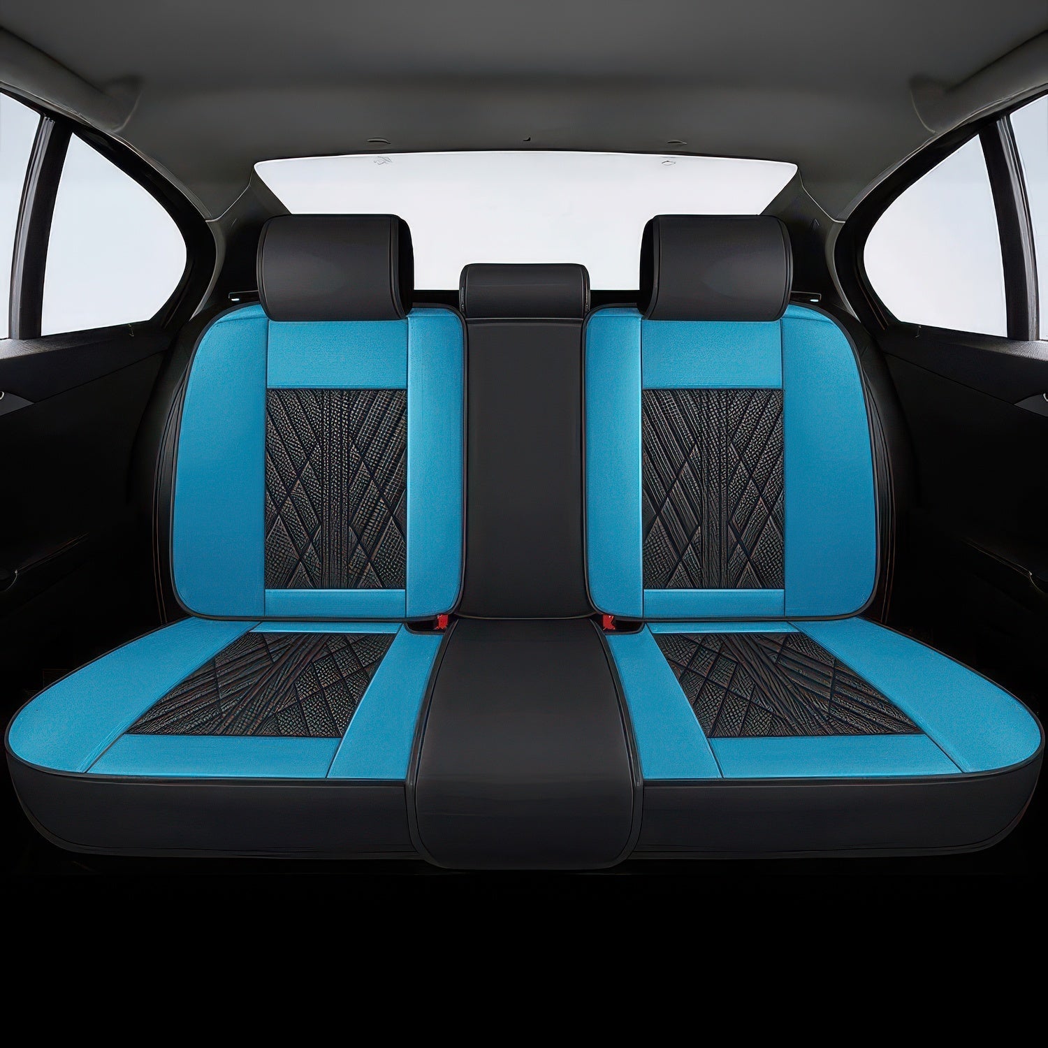 Black & Light Blue Seat Covers