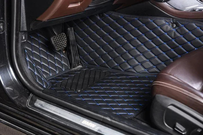 Black & Blue Luxury Diamond Car Floor Mats