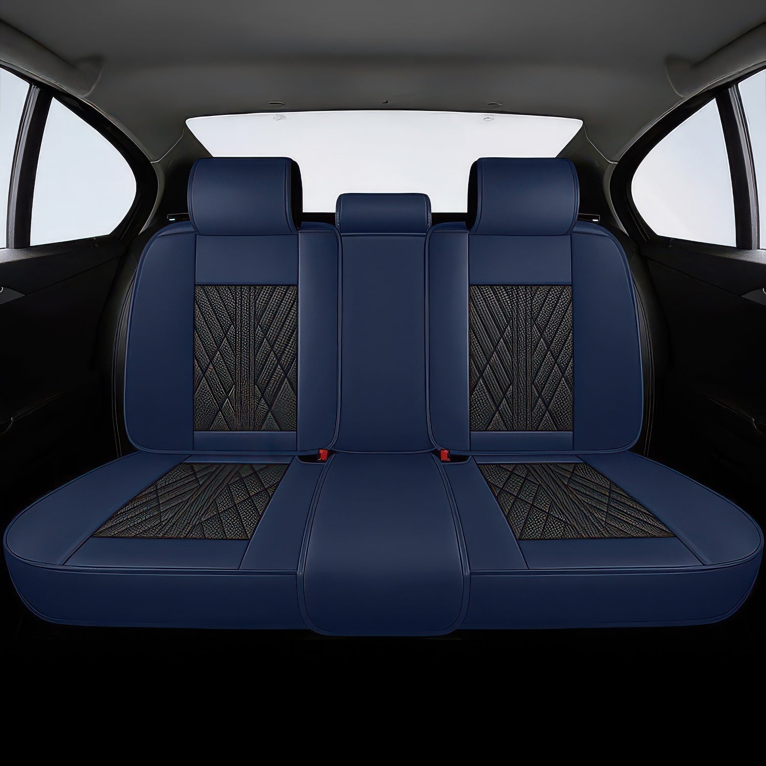 Black & Dark Blue Seat Covers