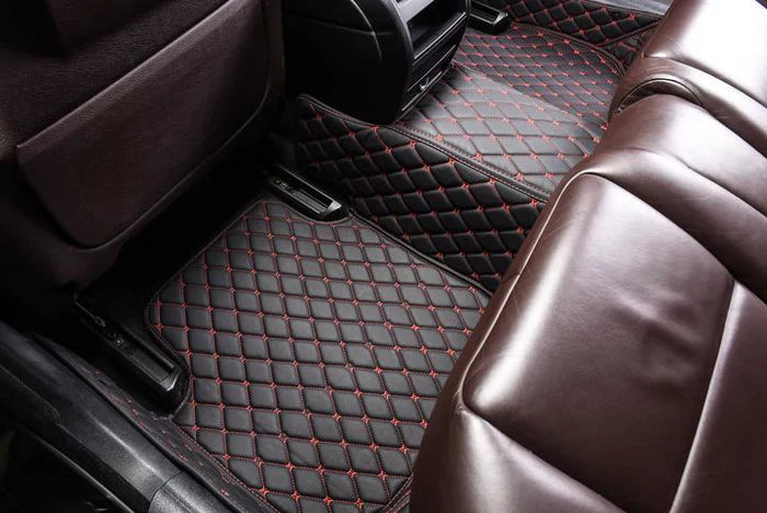 Black & Red Luxury Diamond Car Floor Mats