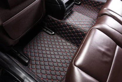 BLACK CAR MATS WITH RED STITCHING