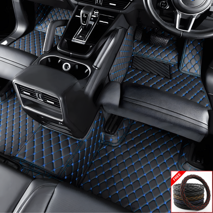 Custom Car Floor Mats + FREE STEERING WHEELCOVER