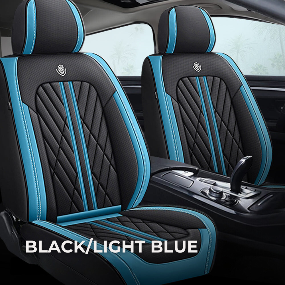 Black & Light Blue Seat Covers