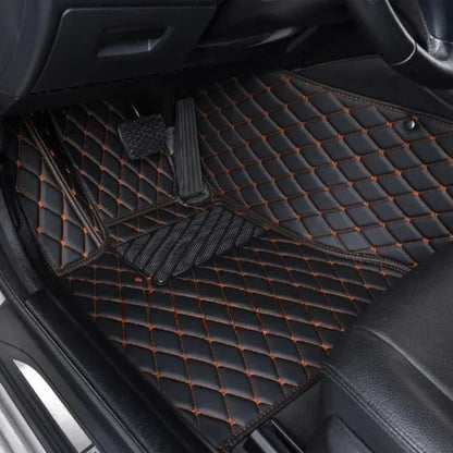 Black & Orange Luxury Diamond Car Floor Mats