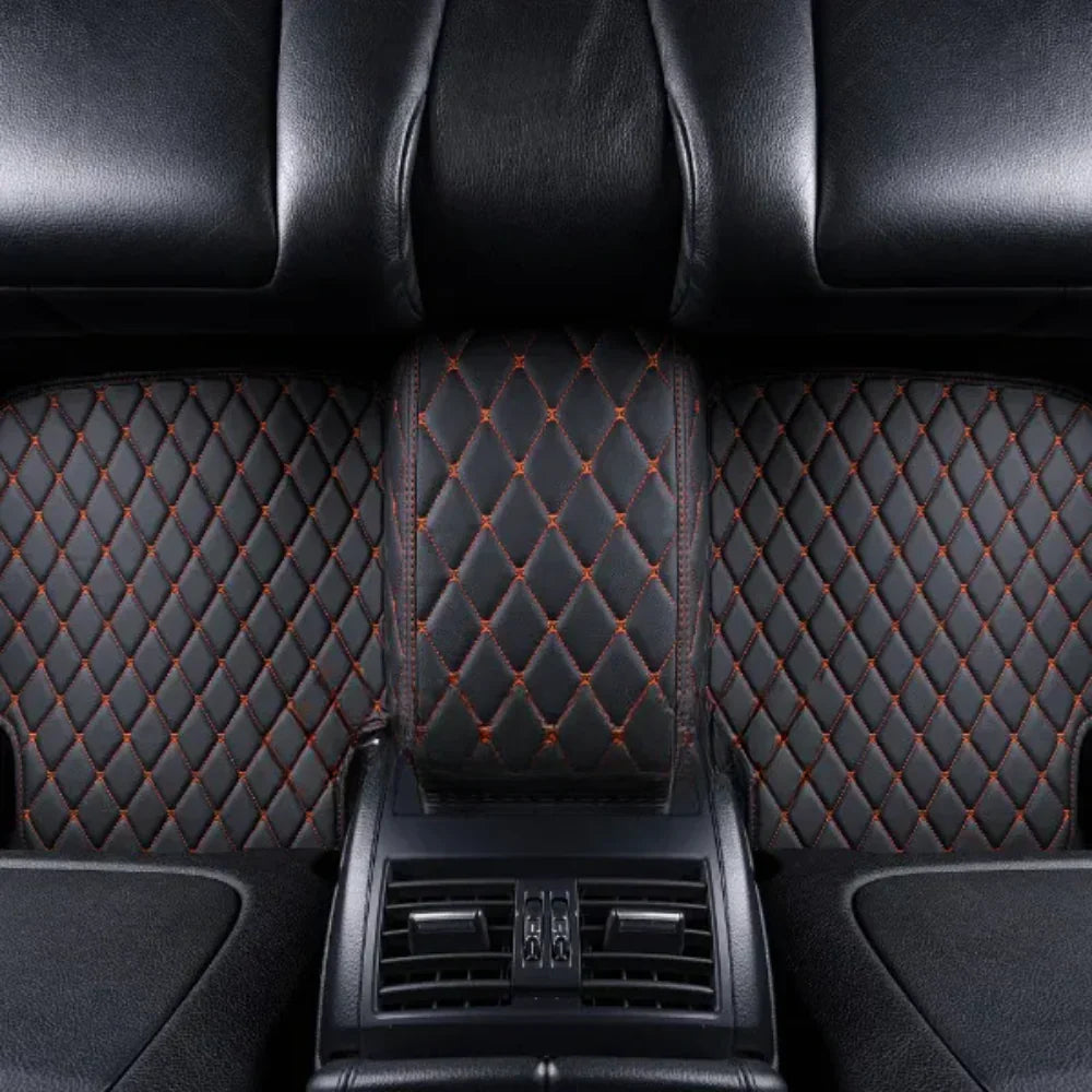 Black & Orange Luxury Diamond Car Floor Mats