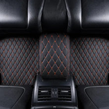 BLACK CAR MATS WITH ORANGE STITCHING