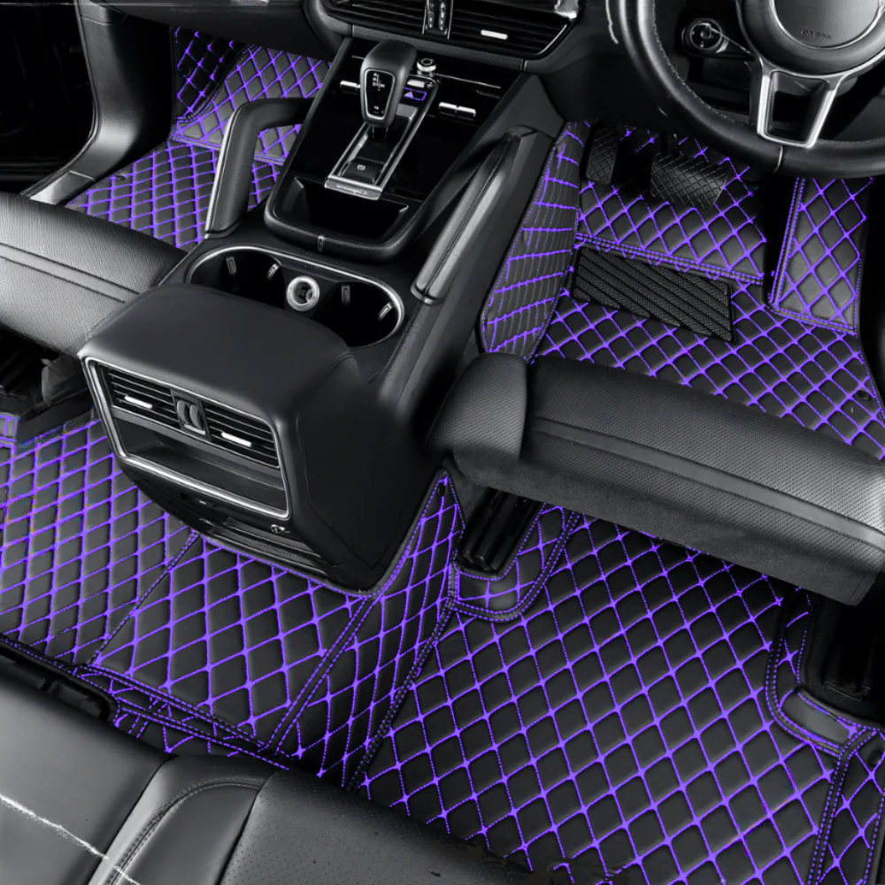 Black & Purple Luxury Diamond Car Floor Mats