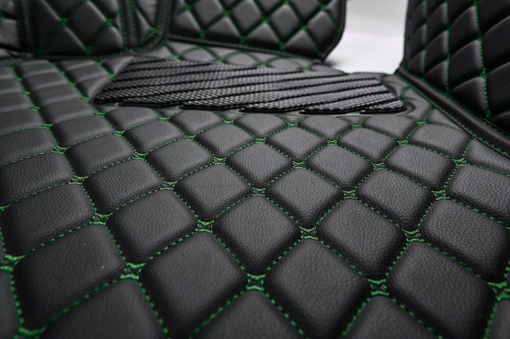 Black & Green Luxury Diamond Car Floor Mats