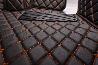 Black & Orange Luxury Diamond Car Floor Mats